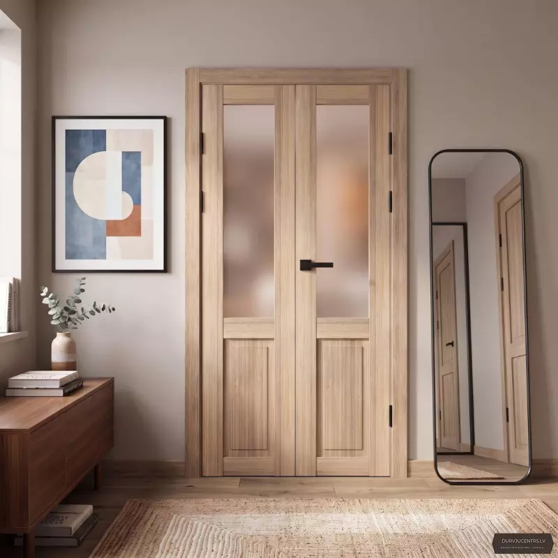 Divviru durvis Golda GLASS Zelts ozols PVC Deluxe