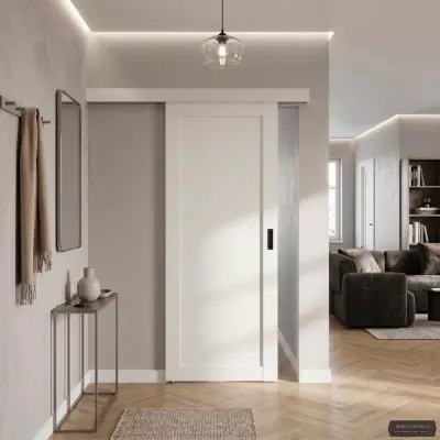 Bīdāmās iekšdurvis Luna Balts soft PVC Deluxe